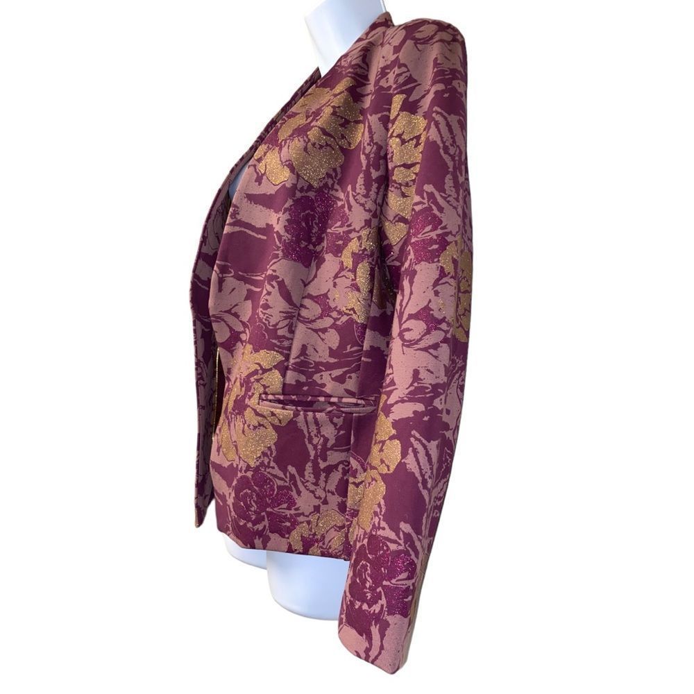 Soft Surroundings Purple and Gold Floral Blazer & Pants - Picture 8 of 16